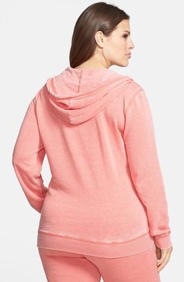 7 For All Mankind Seven7 Burnout Fleece Raw Edge Hoodie (Plus Size)