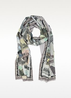 Vivienne Westwood Wish You Where Here Silk and Viscose Long Scarf