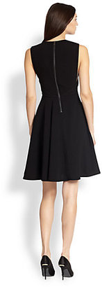 Burberry Flared Notched-Neck Dress