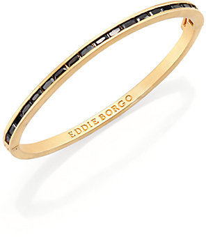 Eddie Borgo Crystal & Enamel Bangle Bracelet/Goldtone