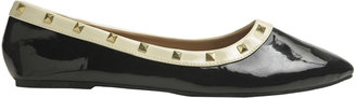 Wet Seal Faux Patent Leather Studded Flat
