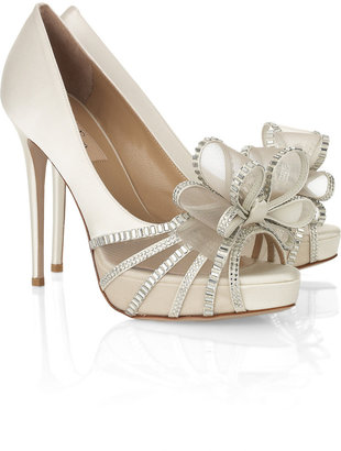 Valentino Bow-embellished satin sandals