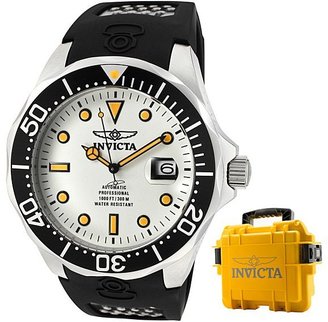 Invicta Men's Pro Diver Auto Black Polyurethane & SS White Dial