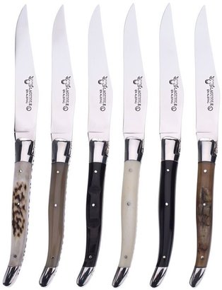 Laguiole Mixed HornSix-Piece Steak Knife Set