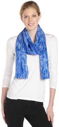 Calvin Klein sapphire and white distressed printed scarf