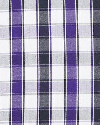 English Laundry Large Plaid Long-Sleeve Dress Shirt, Purple/Blue