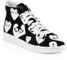 Comme des Garcons Play Canvas High-Top Sneakers