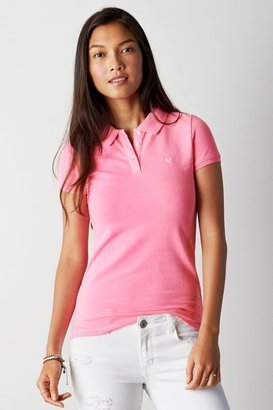 American Eagle Outfitters Neon Pink Short Sleeve Polo, Womens Small