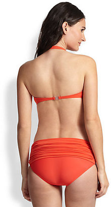 Norma Kamali Twist-Front Halter Bikini Top
