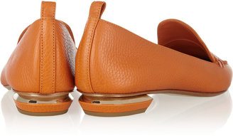 Nicholas Kirkwood Textured-leather point-toe flats