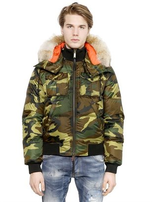 DSquared 1090 Dsquared2 - Camouflage Hooded Nylon Down Jacket