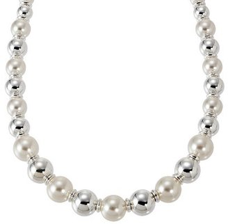 Pearl Lonna & Lilly Beaded Collar Necklace With Simulated White Silver