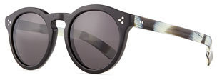 Illesteva Leonard II Round Sunglasses, Black