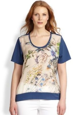 Johnny Was Johnny Was, Sizes 14-24 Cotton/Silk Printed Tee