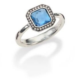 Ippolita Stella London Blue Topaz, Diamond & Sterling Silver Octagon Ring