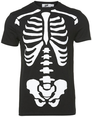 Topman Black Skeleton Crew T-Shirt