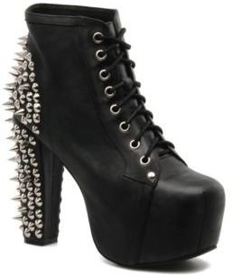 Jeffrey Campbell Women's SPIKE Square toe Ankle Boots in Black