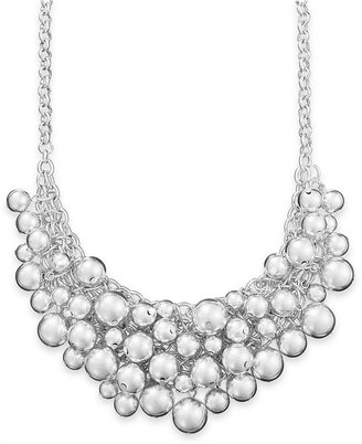 Charter Club Silver-Tone Shaky Ball Frontal Necklace