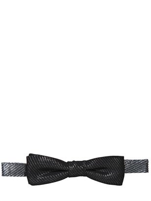 Dolce & Gabbana Silk Metallic Striped Bow Tie
