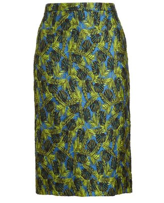 Antonio Berardi Palm Jacquard Pencil Skirt