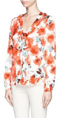 Nobrand Watercolour poppy print charmeuse blouse