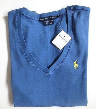 Ralph Lauren womens pima cotton v neck short sleeve pony t shirt 4 colors NWT