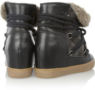 Isabel Marant Nowles shearling-lined leather concealed wedge boots