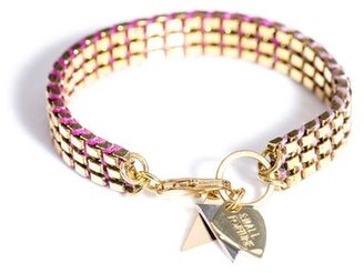 Lizzie Fortunato Triple Box Chain And Thread Bracelet - Lilac Pink