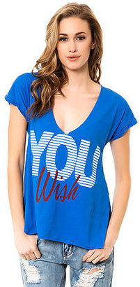 Local Celebrity The You Wish Logan V Neck Top in Royal
