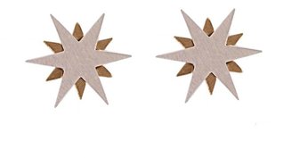 House of Fraser Ziba Layered double star stud earrings