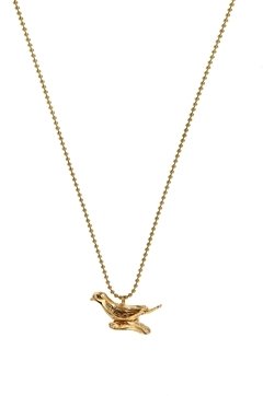 Sam Ubhi Sitting Bird Charm Necklace - gold