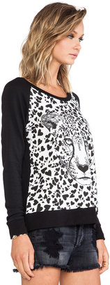 Lauren Moshi Gweny Heart Leopard Head Sweatshirt