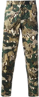 MSGM camouflage snakeskin trousers