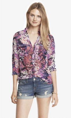 Express Wildflower Convertible Sleeve Portofino Shirt
