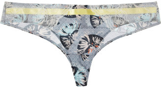 Helena Christensen for Triumph Poetica low-rise lace-trimmed satin-jersey thong
