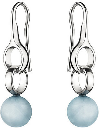 Georg Jensen Sphere sterling silver aquamarine earrings