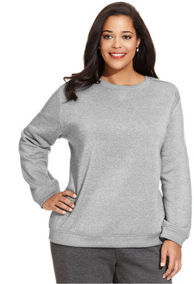 Karen Scott Plus Size Long-Sleeve Fleece Sweatshirt