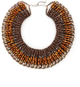 Nakamol Beaded Crystal Collar Necklace, Bronze/Gray Multi