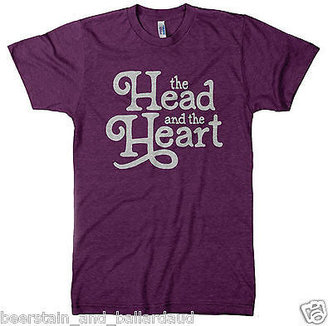 American Apparel The Head and The Heart Logo T-shirt Indigo Blue NEW Sub Pop All Sizes!