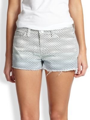 J Brand Dot-Print Cut-Off Denim Shorts