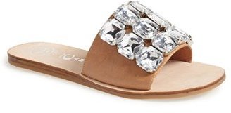 Jeffrey Campbell 'Darjana' Jeweled Leather Slide Sandal (Women)