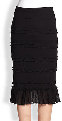 Jean Paul Gaultier Ruffle-Detail Tulle Skirt