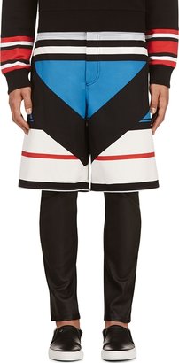 Givenchy Blue & Black Striped Shorts