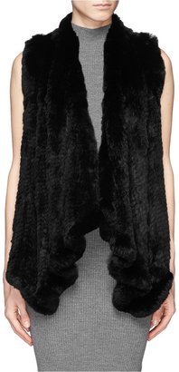 H BRAND 'Audra' rabbit fur knit drape gilet