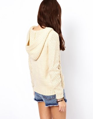 Only Cable Knit Toggle Cardigan