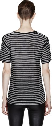 Alexander Wang T by Black Striped Stripe Knit Top