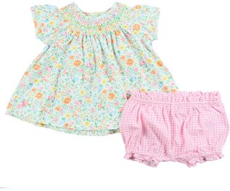 Ralph Lauren Baby Girls Floral Jersey Top & Check Bloomers Set