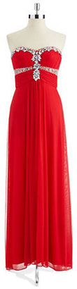Xscape Evenings Strapless Crystal Embellished Gown