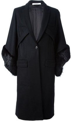 Givenchy fur-cuff cape coat