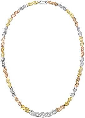 JCPenney FINE JEWELRY Tri-Color "S" Link Necklace